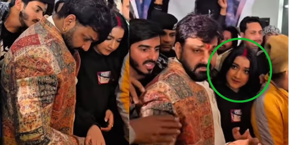 मांग में सिंदूर और पवन सिंह संग हसीना, केक कटिंग के दौरान छाई केमिस्ट्री